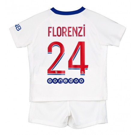 Billiga Fotbollströjor Paris Saint-Germain Florenzi 24 Barn Borta tröja 2020/21 Kortärmad